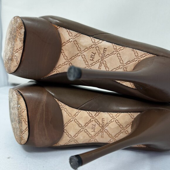 L.A.M.B. Tan Platform High Heel Ankle Boots US 7.5 - Picture 2 of 12